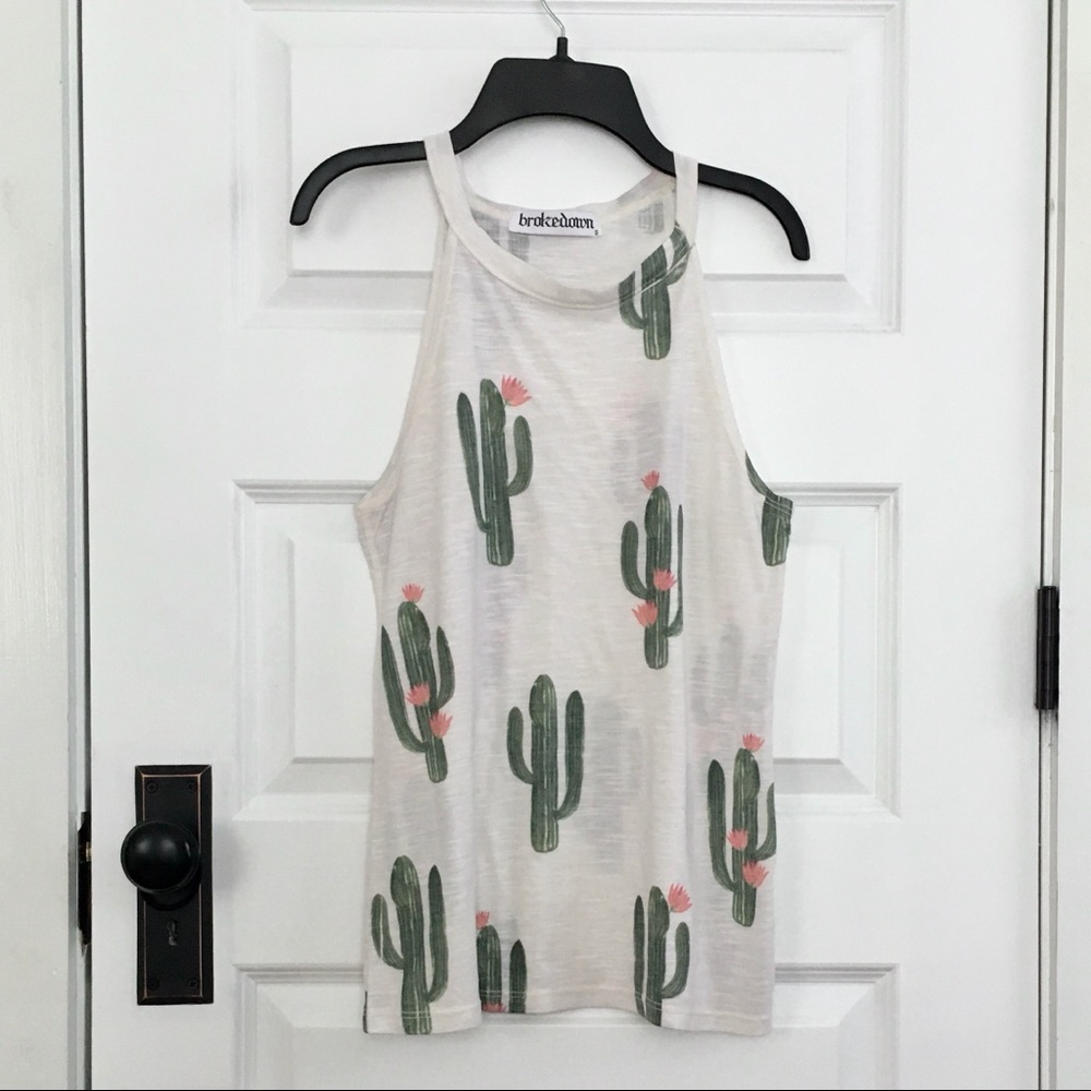 Christina Anstead Brokedown Cactus Halter Tank